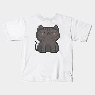 Pixel Quiet Tabby Cat 35 Kids T-Shirt